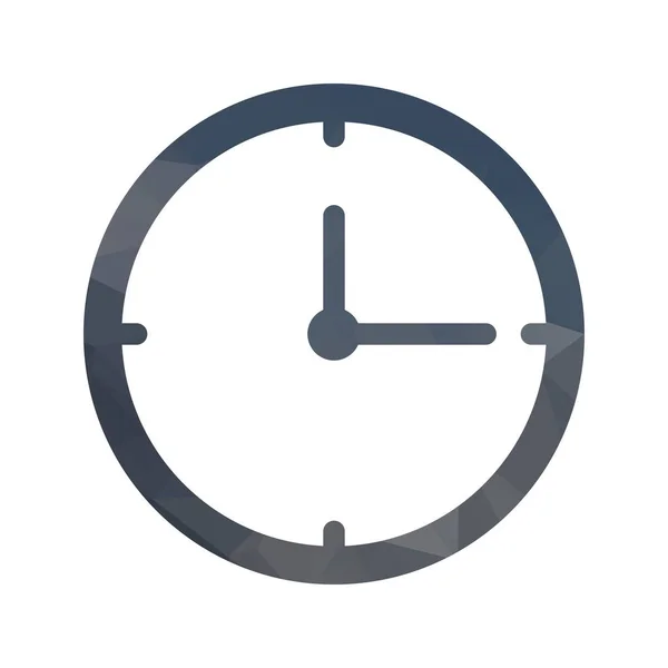 Uhr Lowpoly gefülltes Symbol — Stockvektor