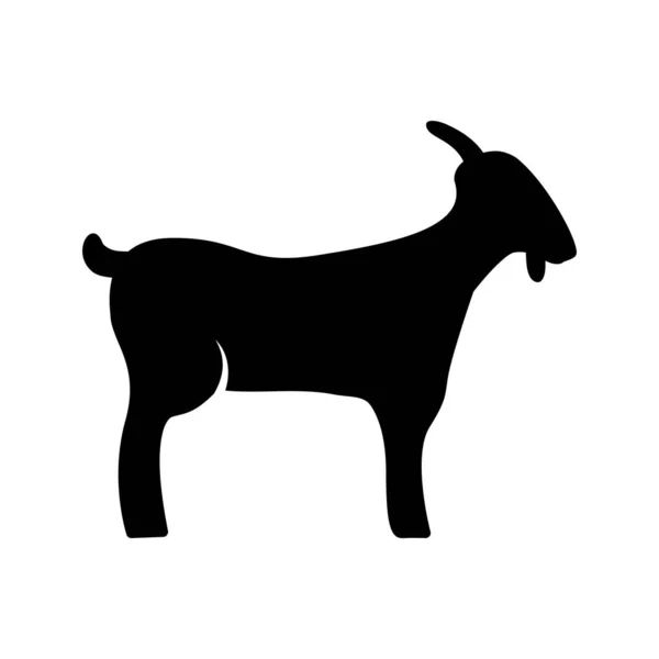 Goat Glyph svart ikon — Stock vektor