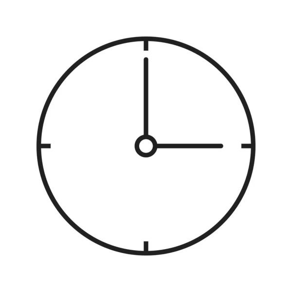 Reloj Línea Icono Negro — Vector de stock