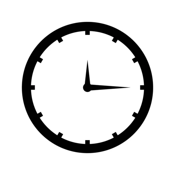 時計グリフの黒のアイコン — ストックベクタ