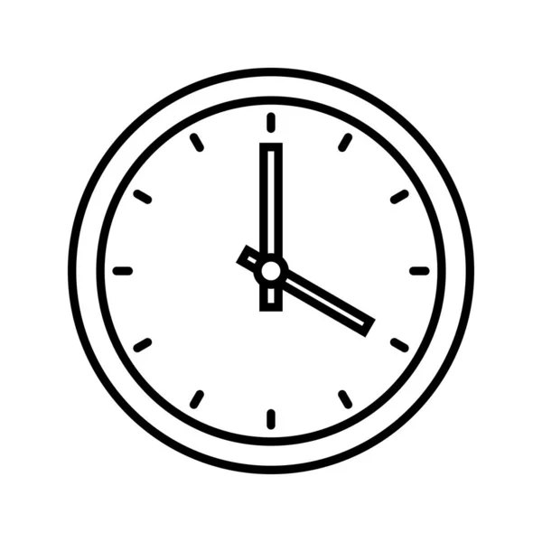 Uhr Zeile schwarzes Symbol — Stockvektor