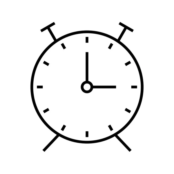 Reloj Línea Icono Negro — Vector de stock