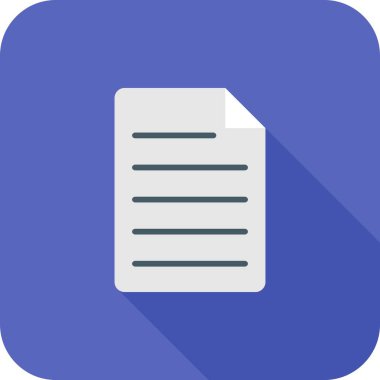 dokument płaski długi cień ikona