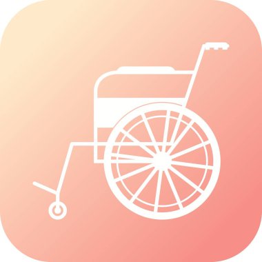 Degrade arka planlı tekerlekli sandalye Glyph simgesi