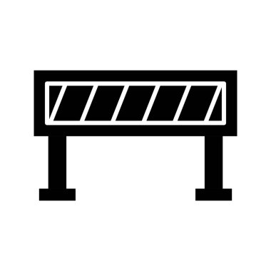 Yol bariyeri Glyph Siyah Simge