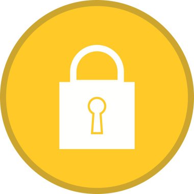 Kapalı asma kilit Glyph Çok renkli Arka Plan