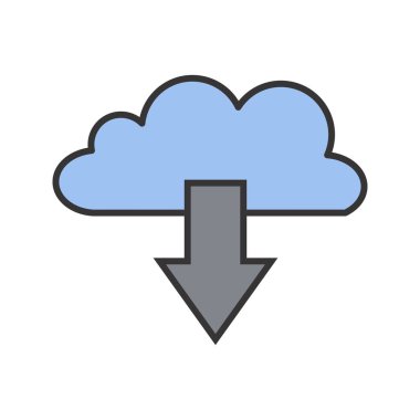 Bulut İndirme Hattı Dolu Simge