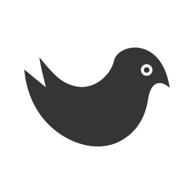 Cutie Kuş Glyph Siyah Simge