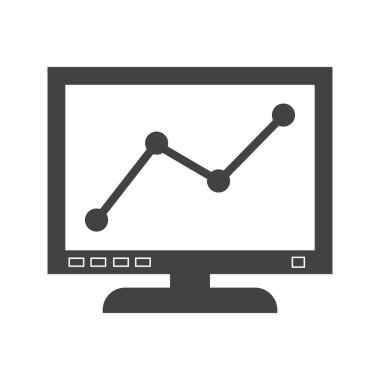Grafik çizgi ekranı Glyph Siyah Simgesi