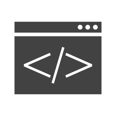 Html kodlama Glyph Siyah Simge