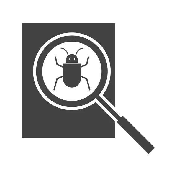 Debugging Glyph Black Icon — Stock Vector