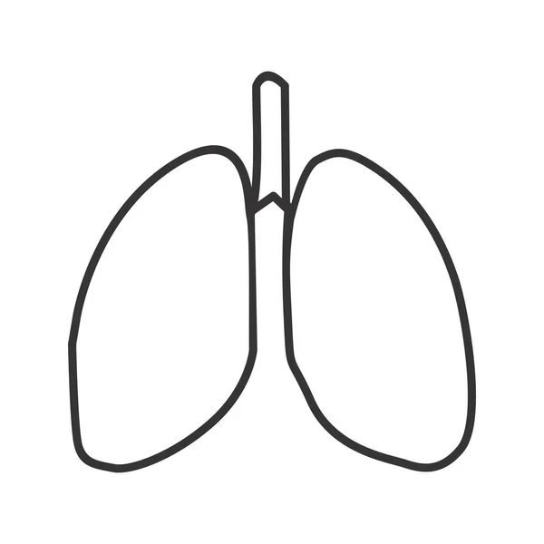Lungs Line Icono Negro — Vector de stock