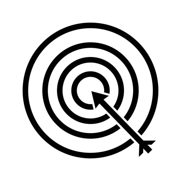 Darts-Glyphe schwarzes Symbol — Stockvektor