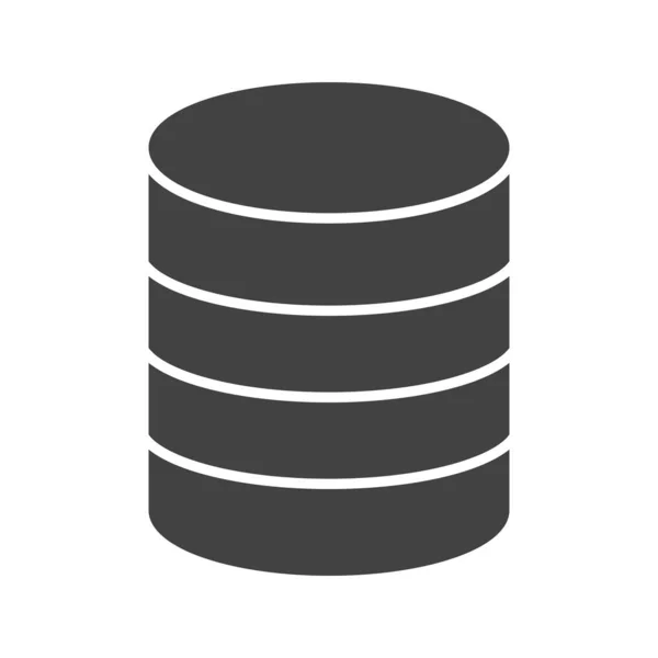 Datenbank-Glyphe schwarzes Symbol — Stockvektor