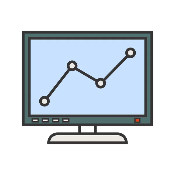 Grafieklijn scherm lijn gevuld pictogram — Stockvector