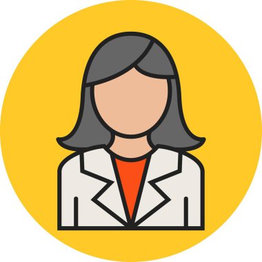 İş kadını Satır Dolgulu Simge