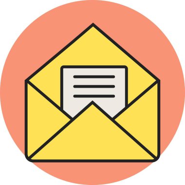 Zarf Satırı Dolgulu Simge