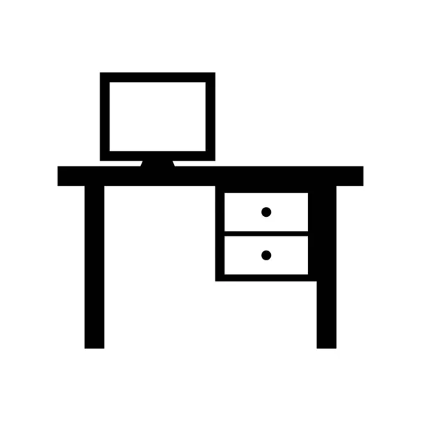 Icône noire Glyphe de bureau — Image vectorielle