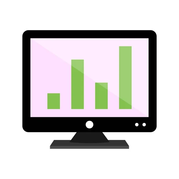 Analytik auf dem Bildschirm flach mehrfarbig — Stockvektor