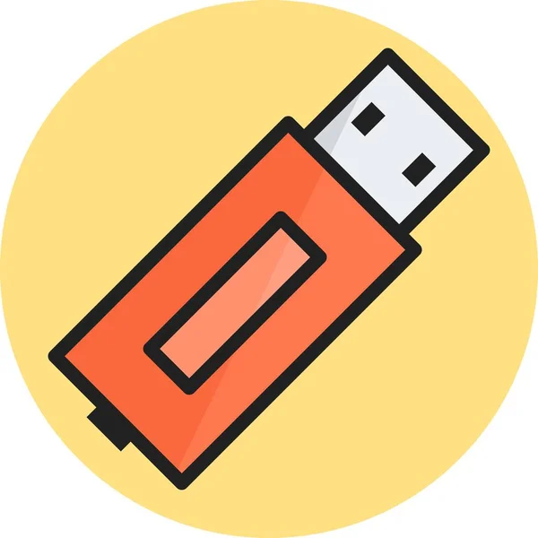 Ikona zaplněná linkou USB — Stockový vektor