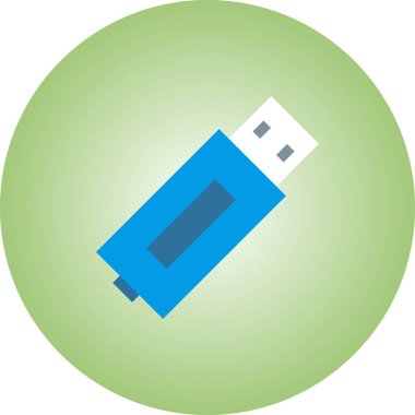 Degrade Arka Plana sahip Usb Flat simgesi
