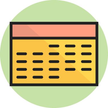 Takvim Satırı Dolu Simge