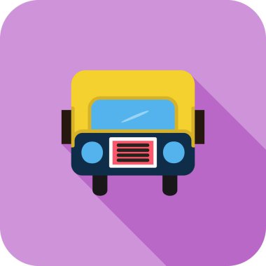 Otobüs Düz Uzun Gölge Simgesi