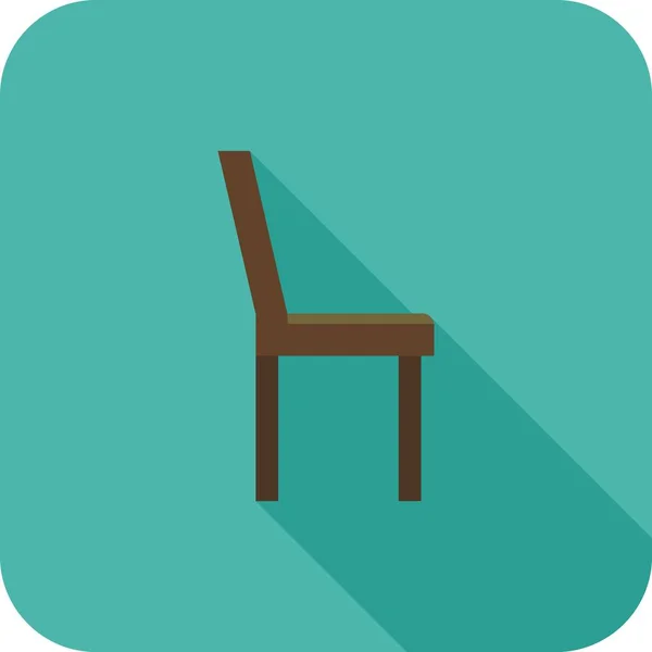 Krzesło płaskie długi cień ikona — Wektor stockowy