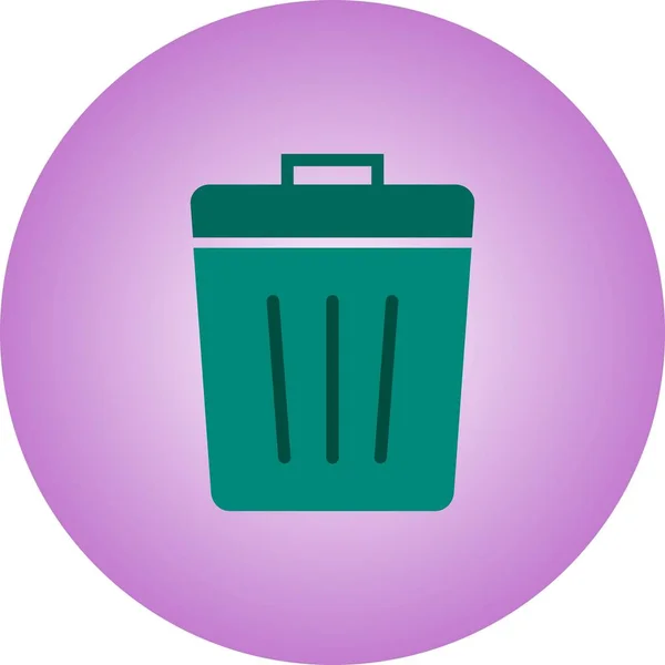 Trash-Flach-Symbol mit Farbverlauf-Hintergrund — Stockvektor