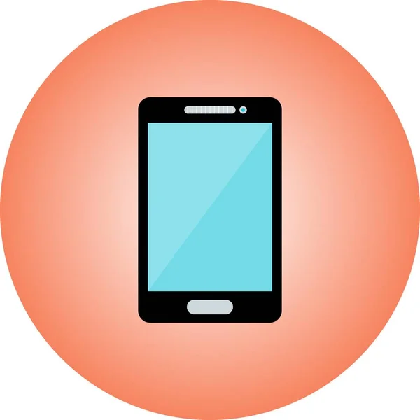 Téléphone Icône plate avec fond dégradé — Image vectorielle