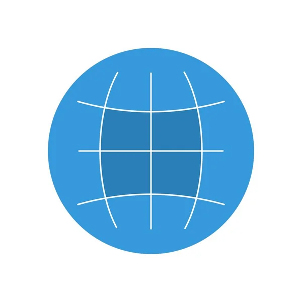 Globe plat multi couleur — Image vectorielle