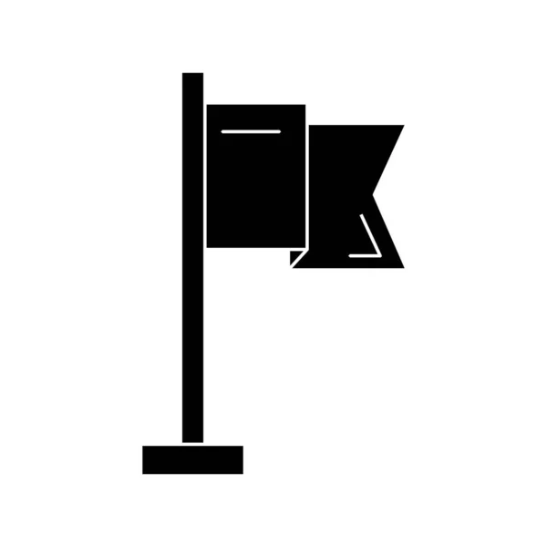 Flagga Glyph svart ikon — Stock vektor