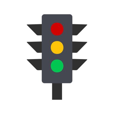 Trafik sinyali düz çok renkli