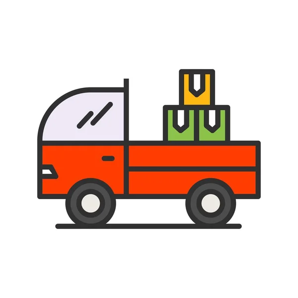 Cargo Line Filled Icon — Stock Vector