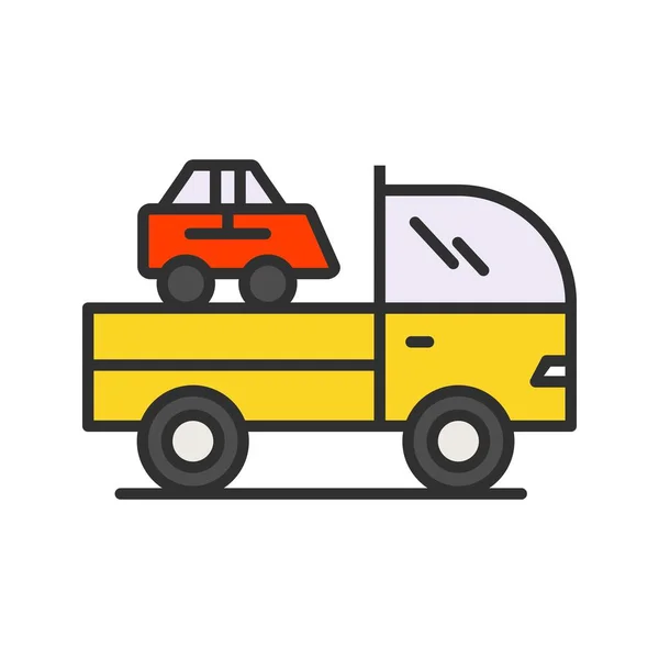 Truck Line Filled Icon — Stock Vector