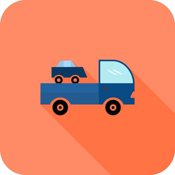 Camión plana sombra larga icono — Vector de stock