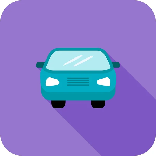 Icono de sombra larga plana de coche — Vector de stock