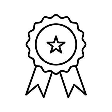 Madalya Çizgisi Siyah Simge