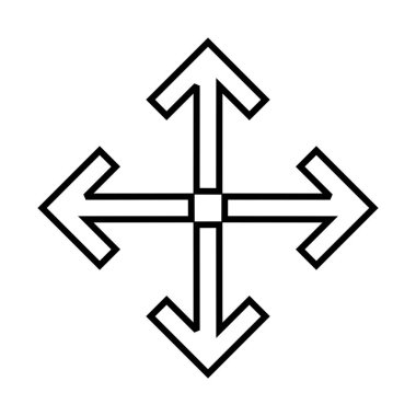 Tam Ekran Hattı Siyah Simge