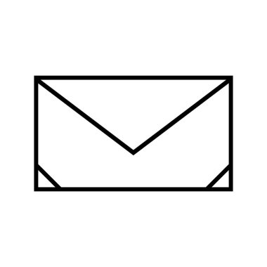 Zarf Çizgisi Siyah Simge