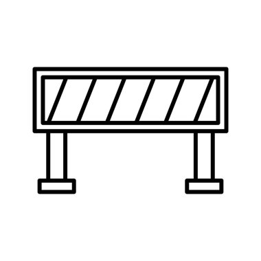 Yol bariyer hattı siyah simge