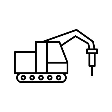 Rock breaker Line Siyah Simge