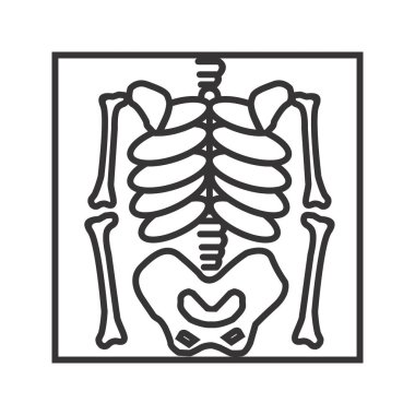 İskelet Çizgisi Siyah Simge