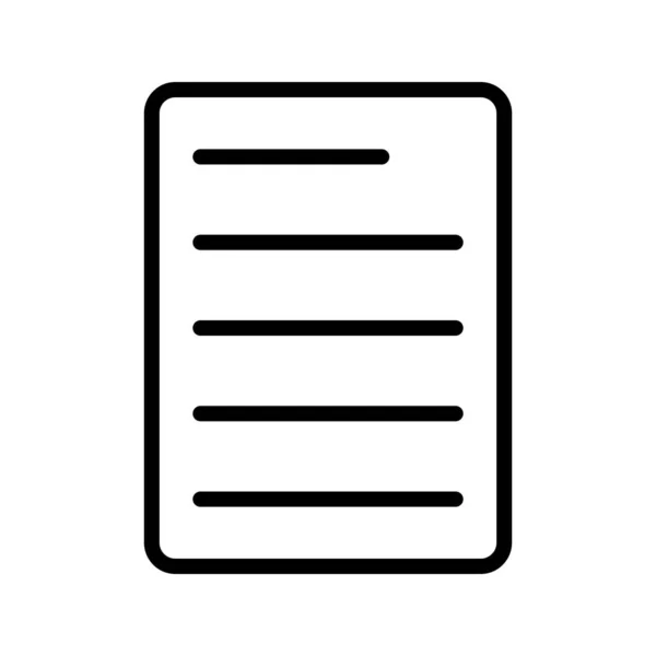Document Line Icono negro — Vector de stock