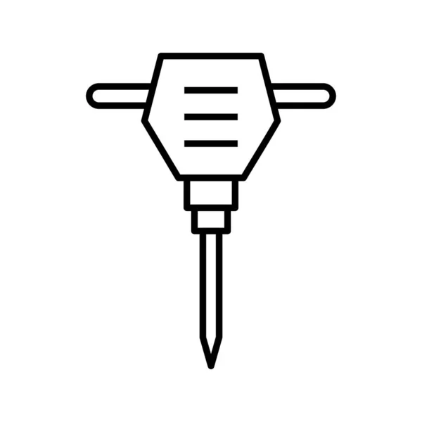 Jack Hammer Line schwarzes Symbol — Stockvektor