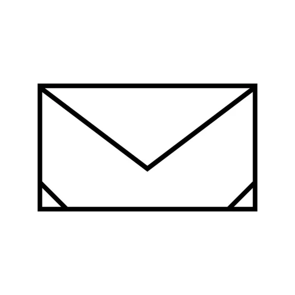 Ligne d'enveloppe Icône noire — Image vectorielle