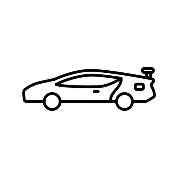 Deportes coche línea negro icono — Vector de stock