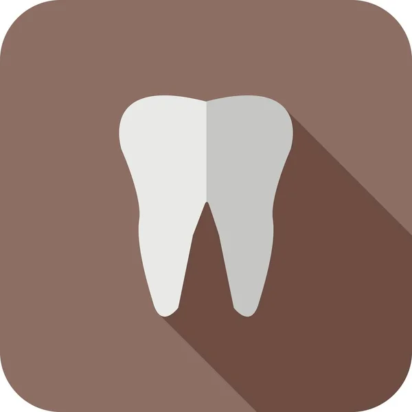 Diş Düz Uzun Gölge Simgesi — Stok Vektör