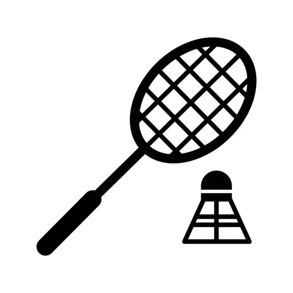 Ícone negro de glifo de badminton — Vetor de Stock