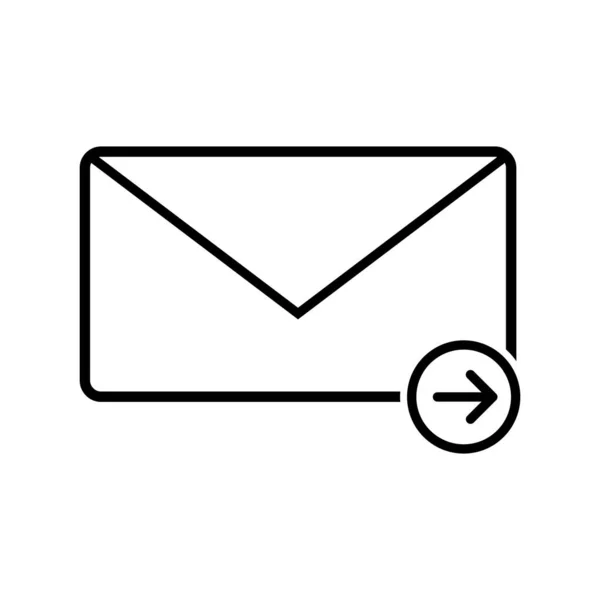 Envoyer un message Line Black Icon — Image vectorielle